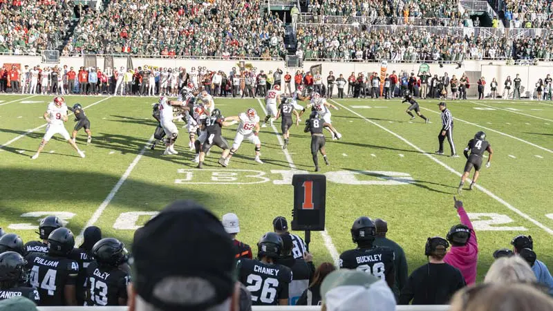 Football players on the field